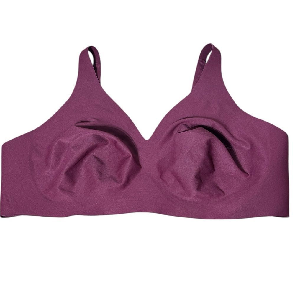 Knix women’s maroon xxxl+ bra wireless support no padding but can add‎